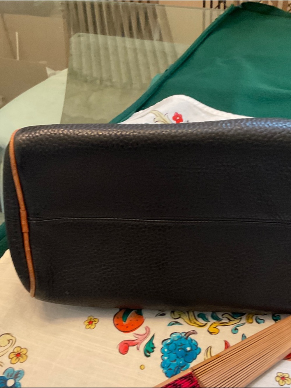 Vintage Dooney and Burke Black Pebbled All Weather with Tan trimmings - Picture 2 of 13